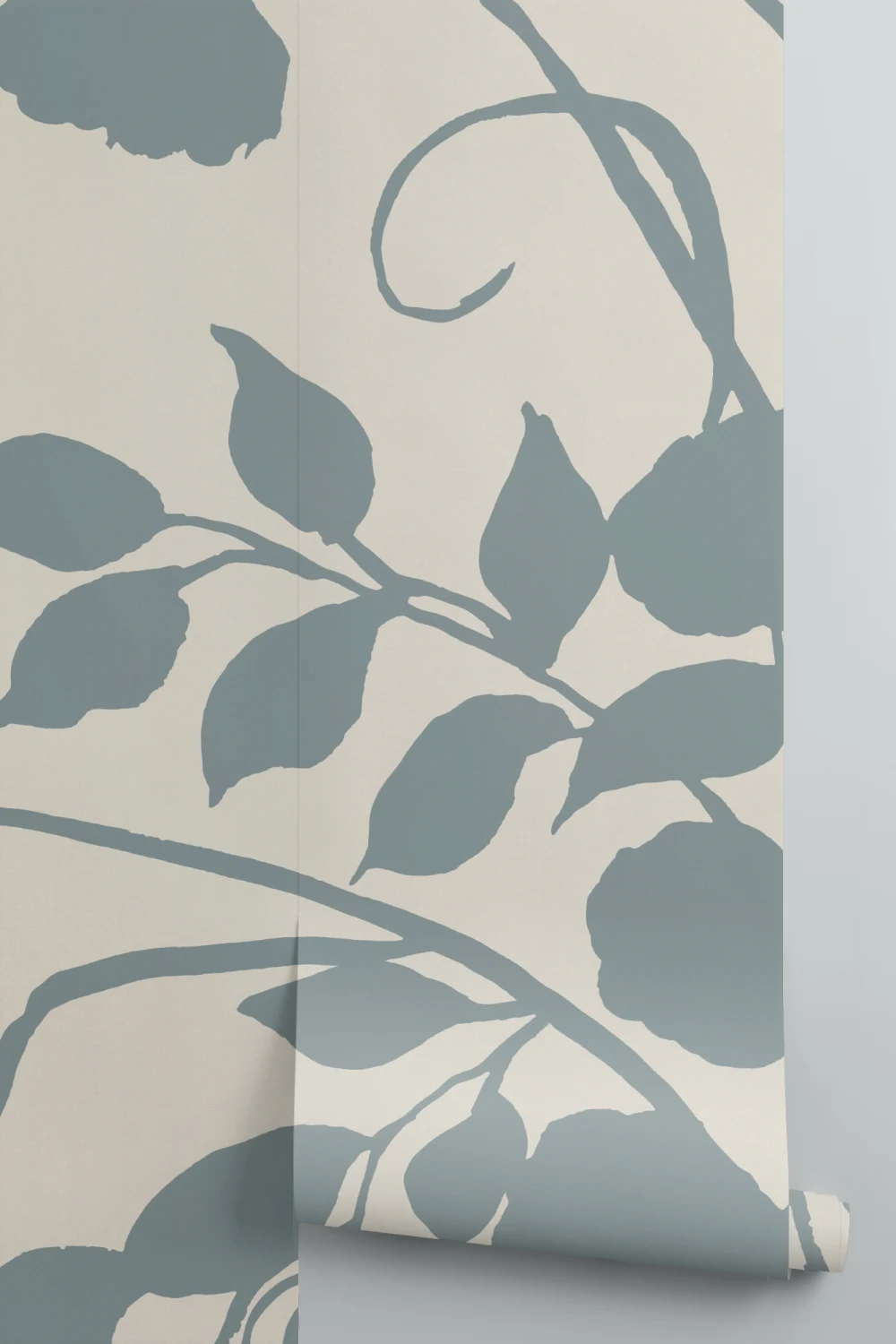 Blue Botanical Elegance Floral Art Mural