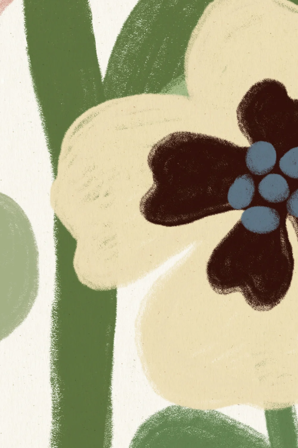 Pastel Kids Retro Scandinavian Flowers Mural
