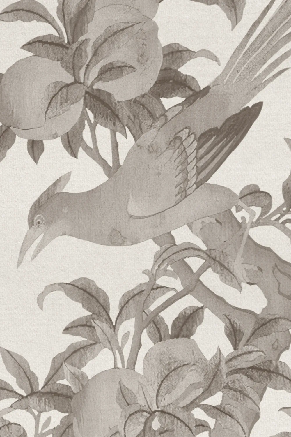 Neutral Chinoiserie Vintage Garden Scene Mural