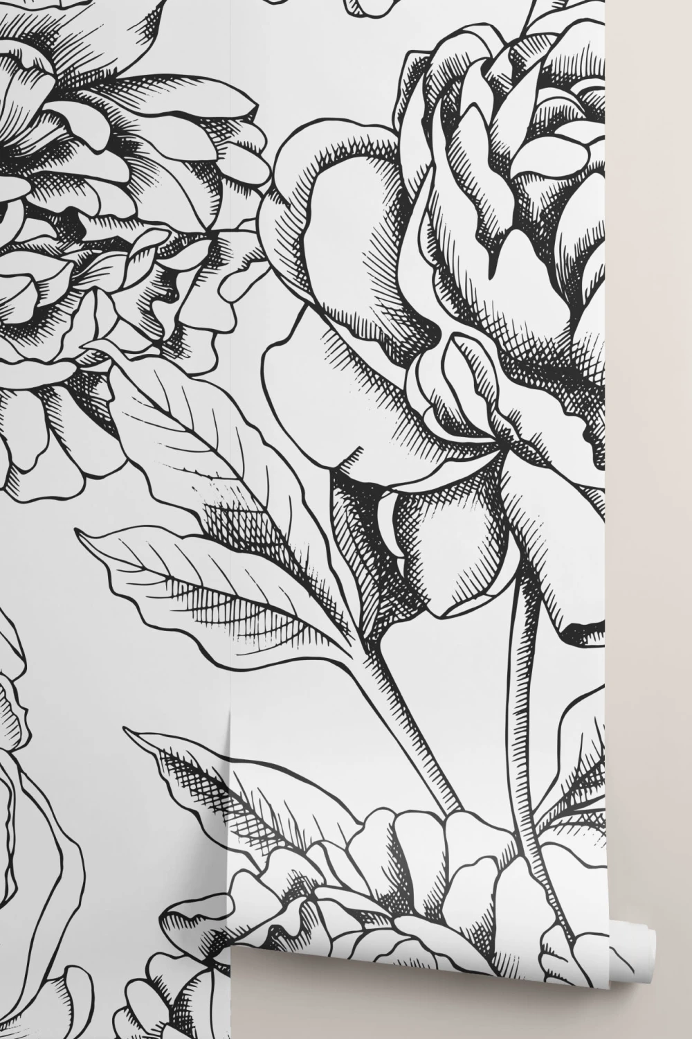 Geïllustreerde Bloemen Kleur In Behang Muurschildering