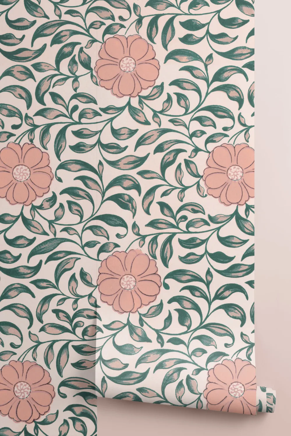 Owen Jones Peony Chinese Ornaments Illustrations Pink Wall Mural