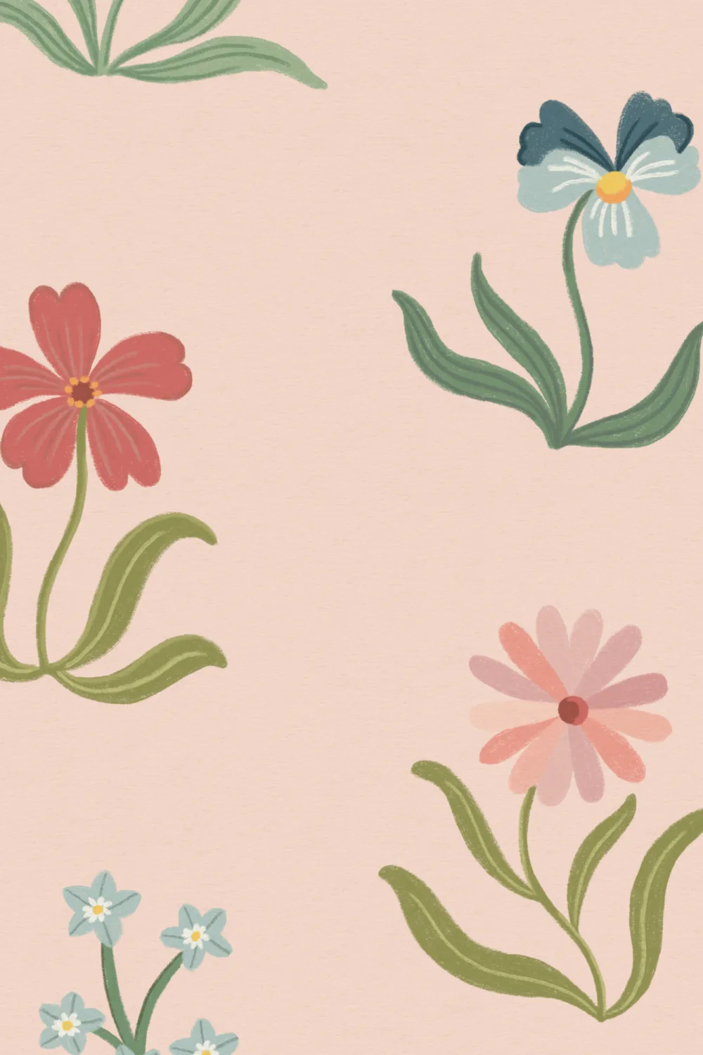 Flores em Tons Pastel