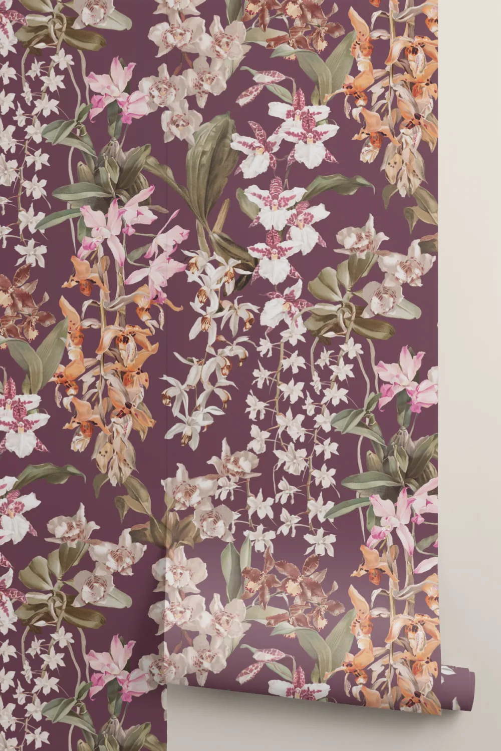 Veelkleurige vintage bloemenmuurschildering sfeer voor woonruimtes