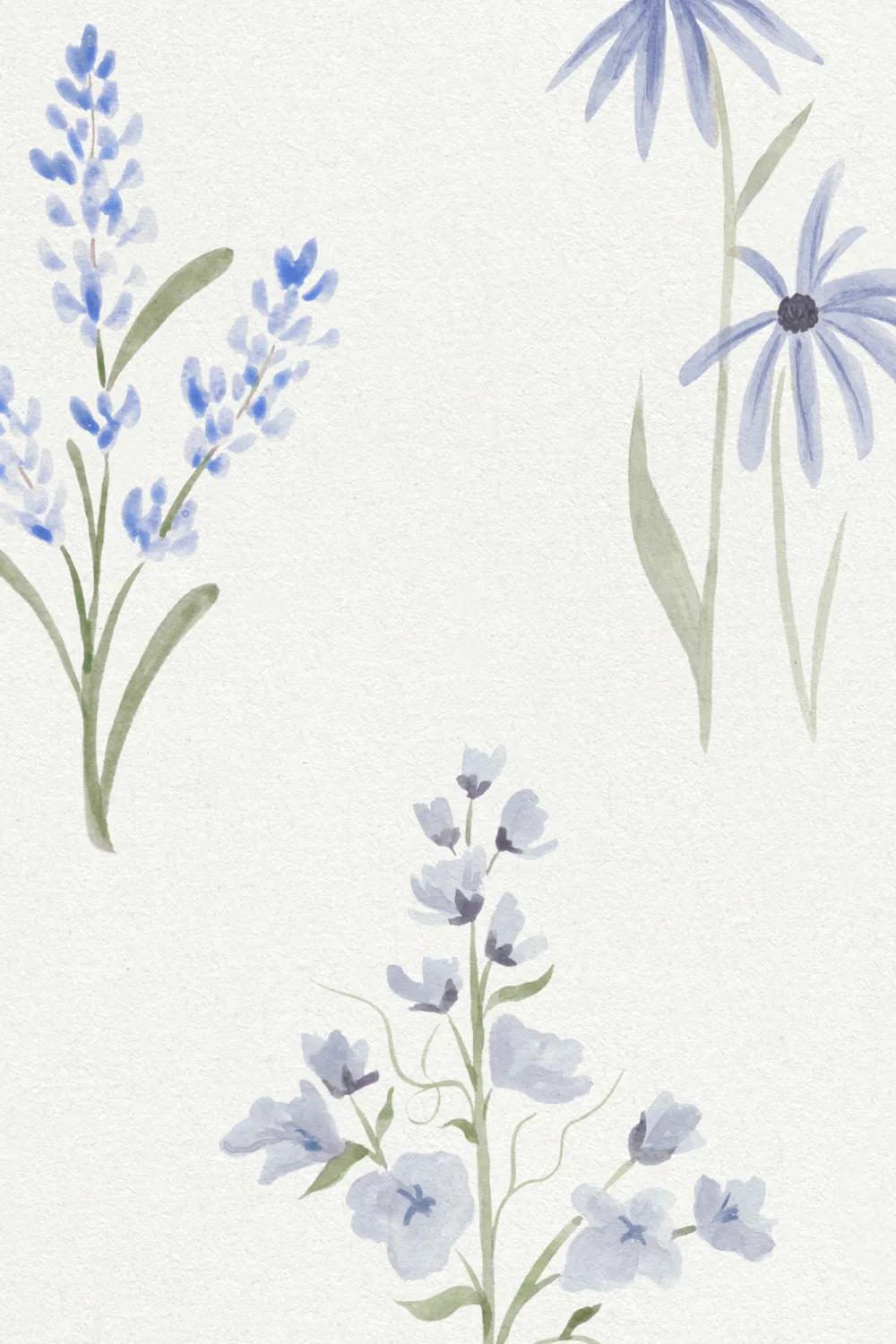 Soft Blue Floral Harmony Wallpaper For Serene Spaces Mural