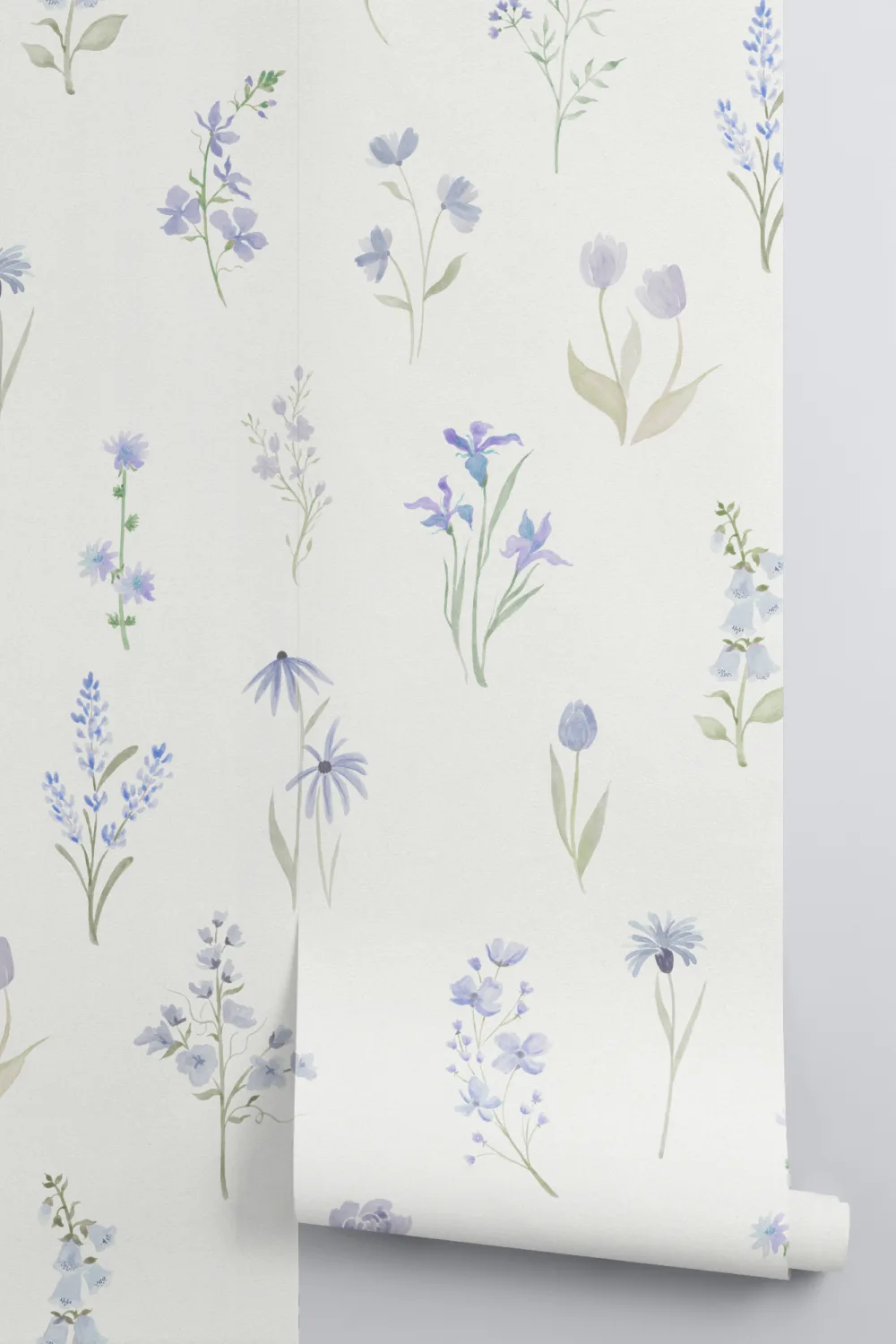 Soft Blue Floral Harmony Wallpaper For Serene Spaces Mural