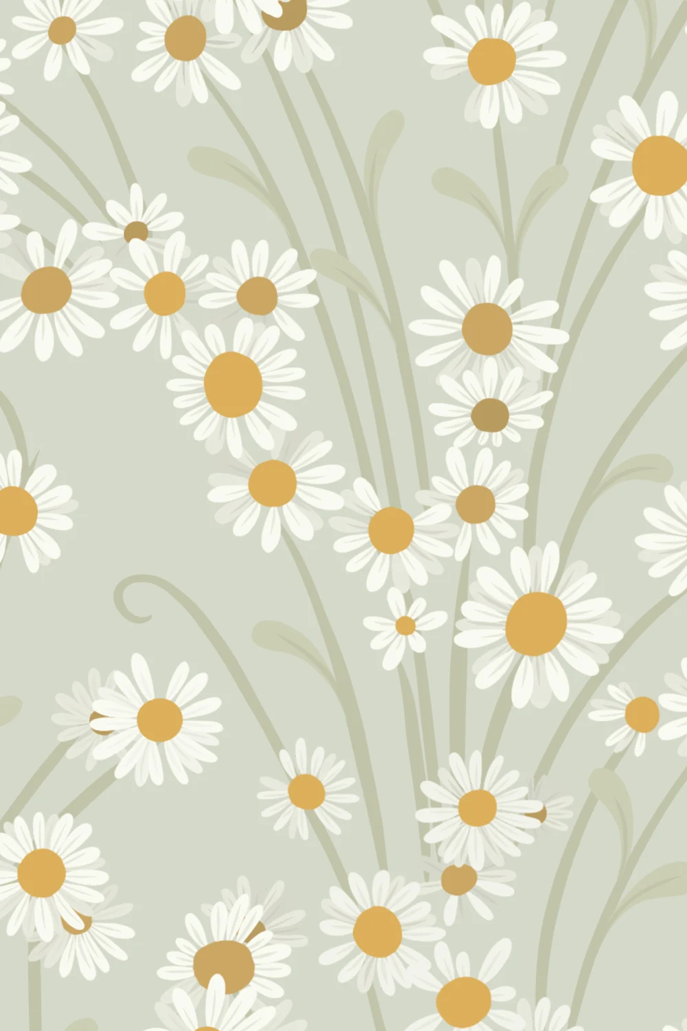 Sage Vintage Floral Botanical Wallpaper Mural