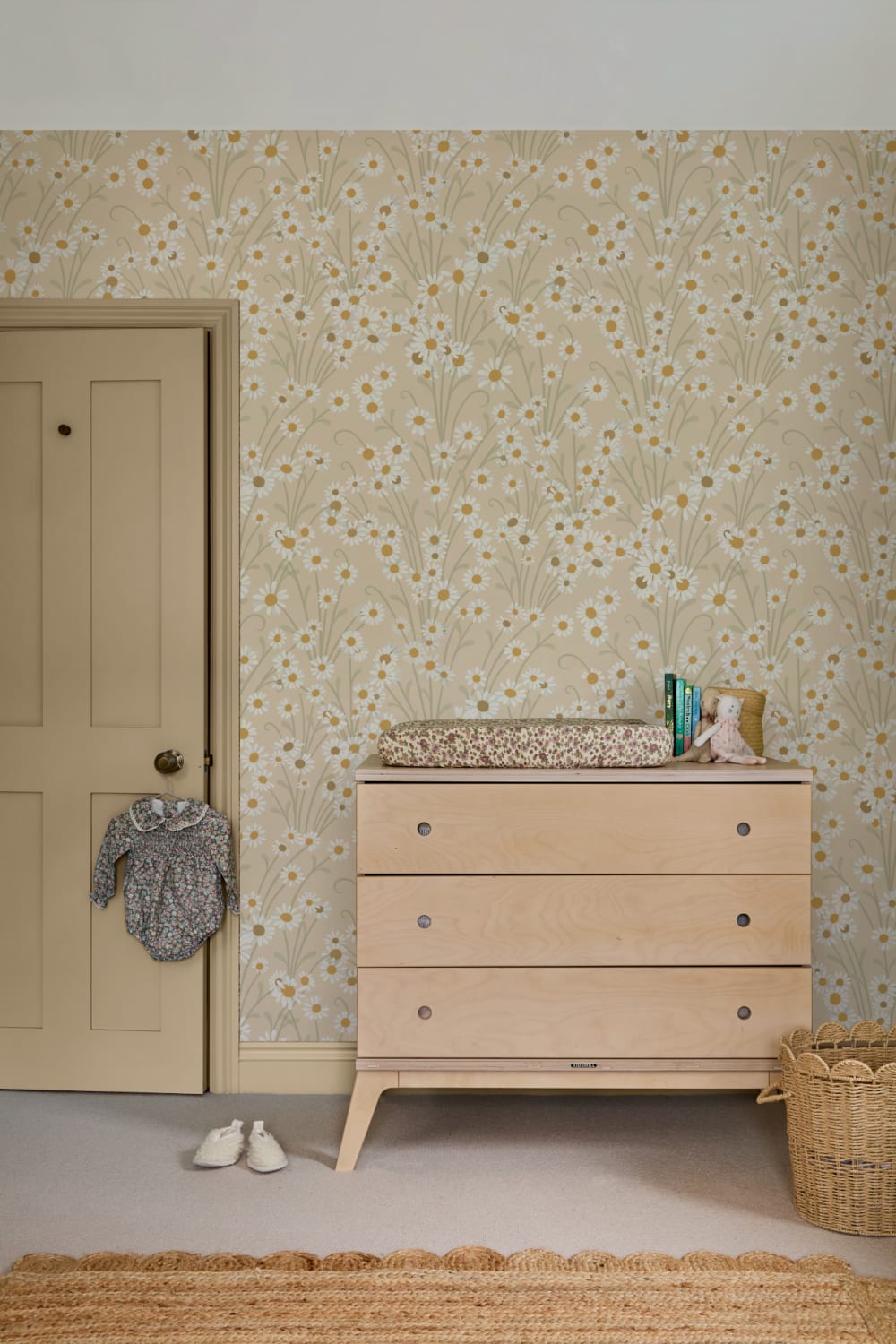 Yellow Wildflower Vintage Floral Wallpaper Mural