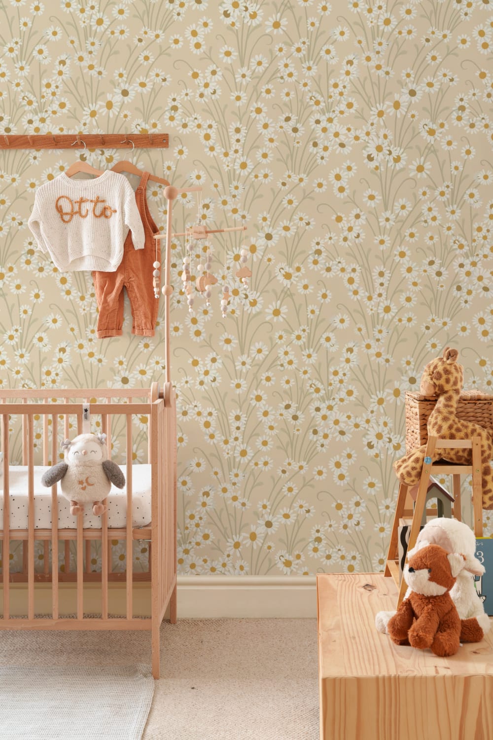 Yellow Wildflower Vintage Floral Wallpaper Mural
