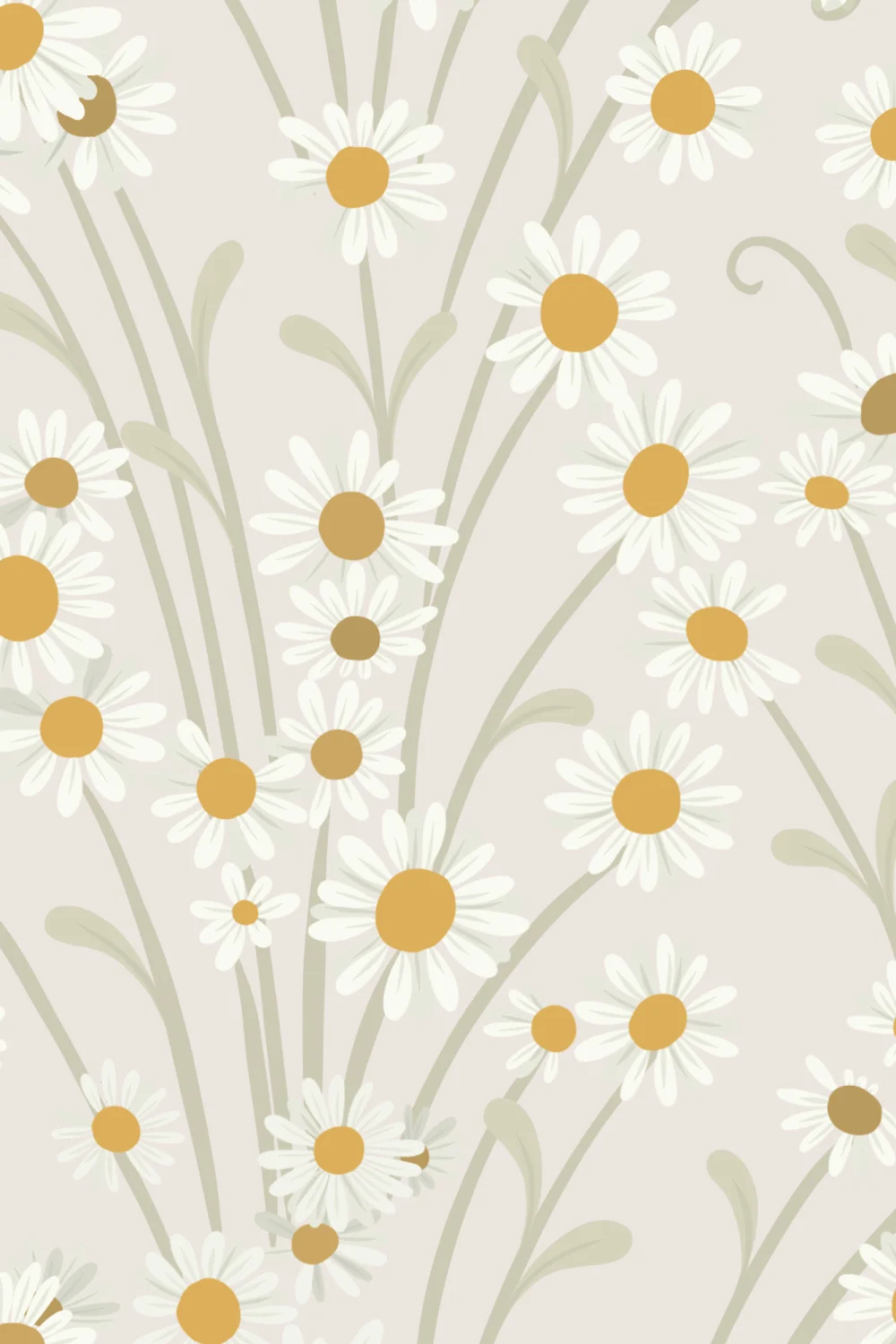 Murale vintage floral cu flori sălbatice bej pentru spații senine