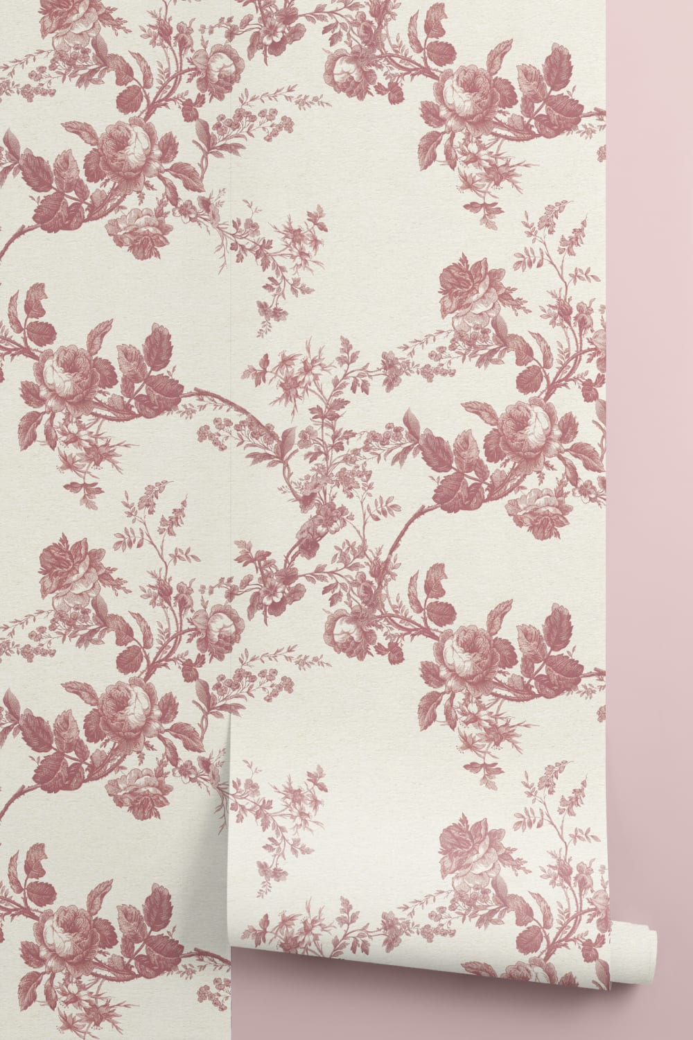 Rosetta Red Vintage Floral Wallpaper Design Statement Mural