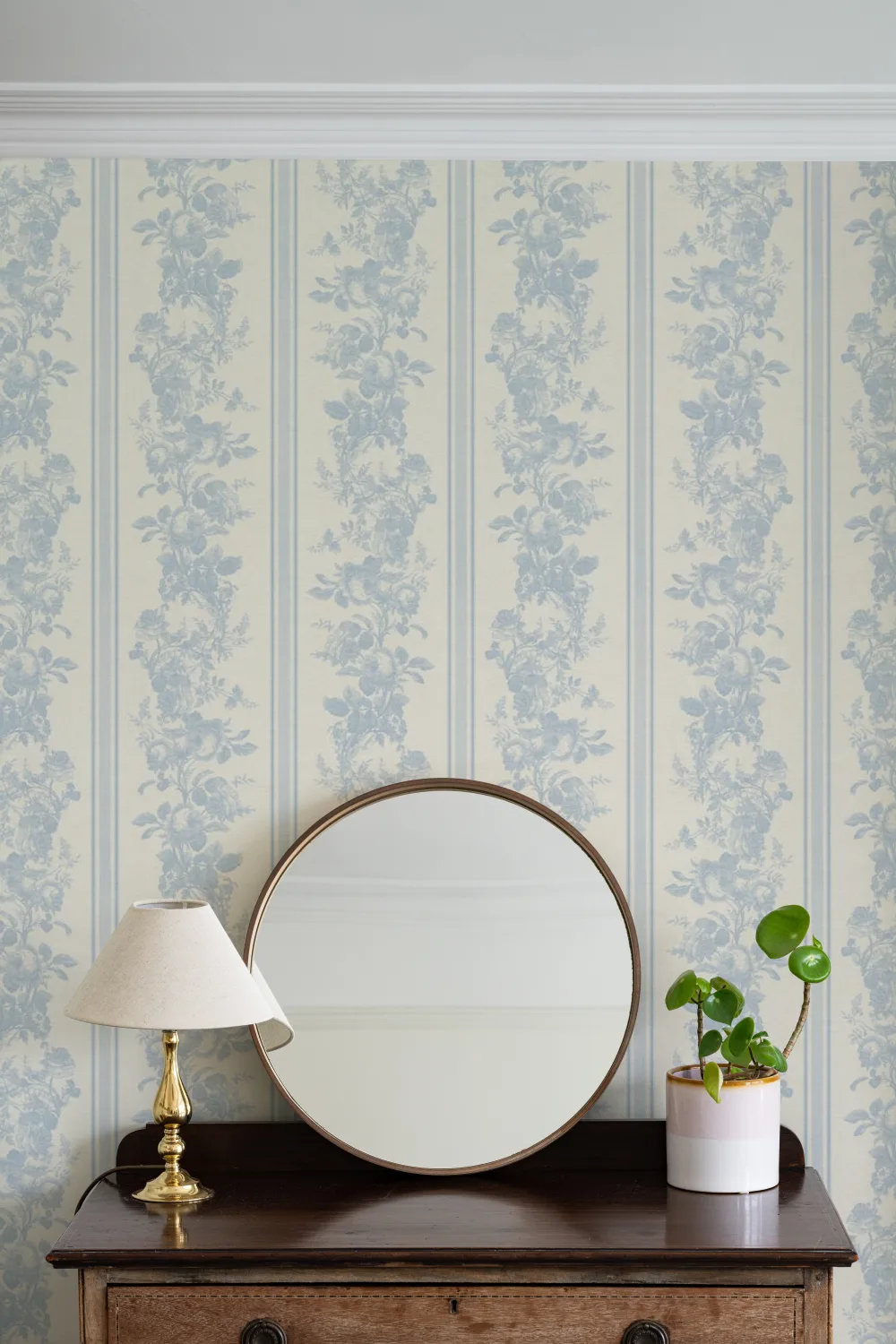 Light Blue Vintage Floral Sophisticated Pattern Mural