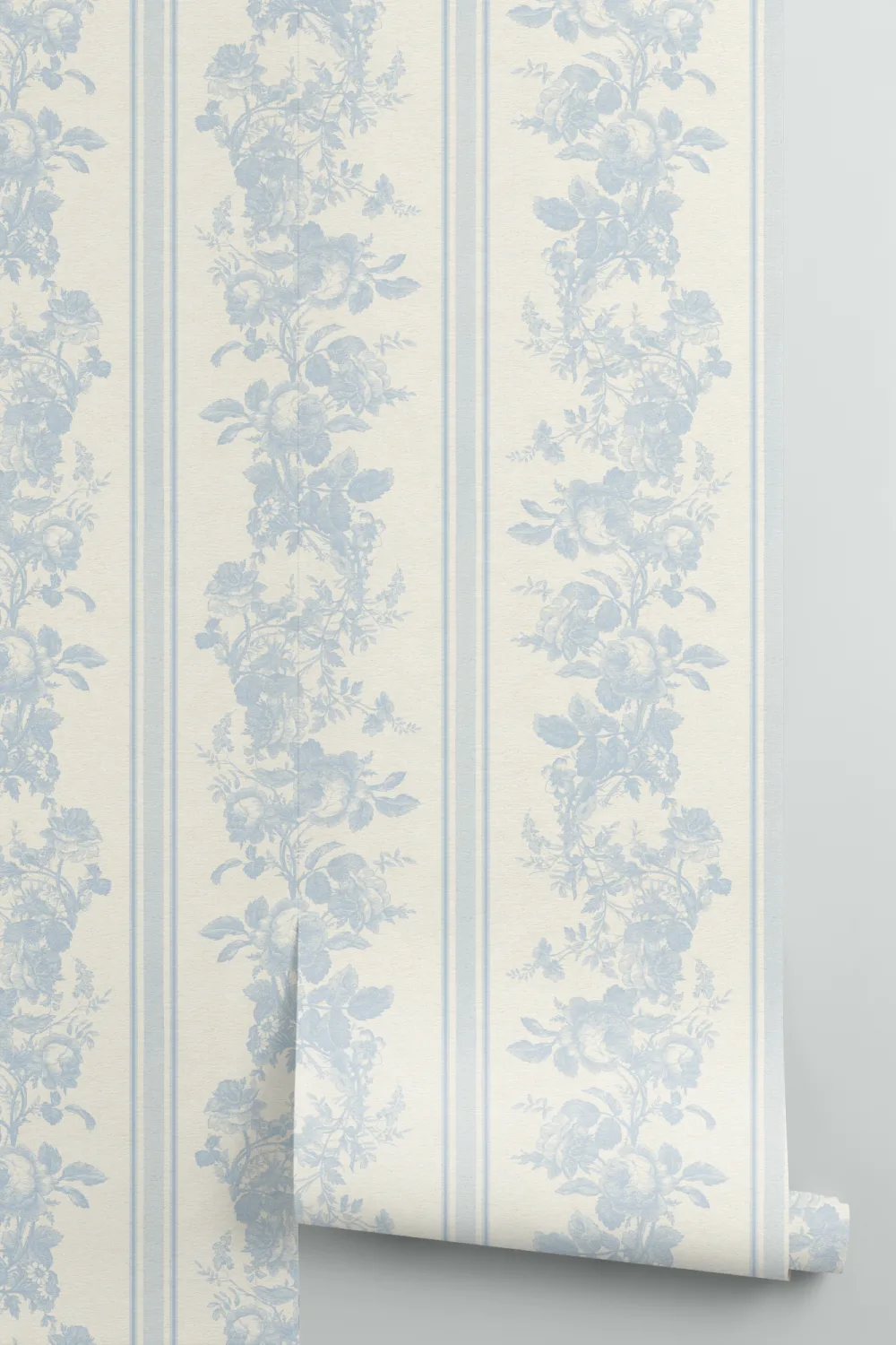 Light Blue Vintage Floral Sophisticated Pattern Mural