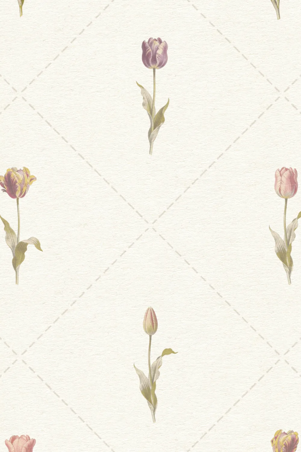 Pastel Floral Vintage Classic Beige Mural