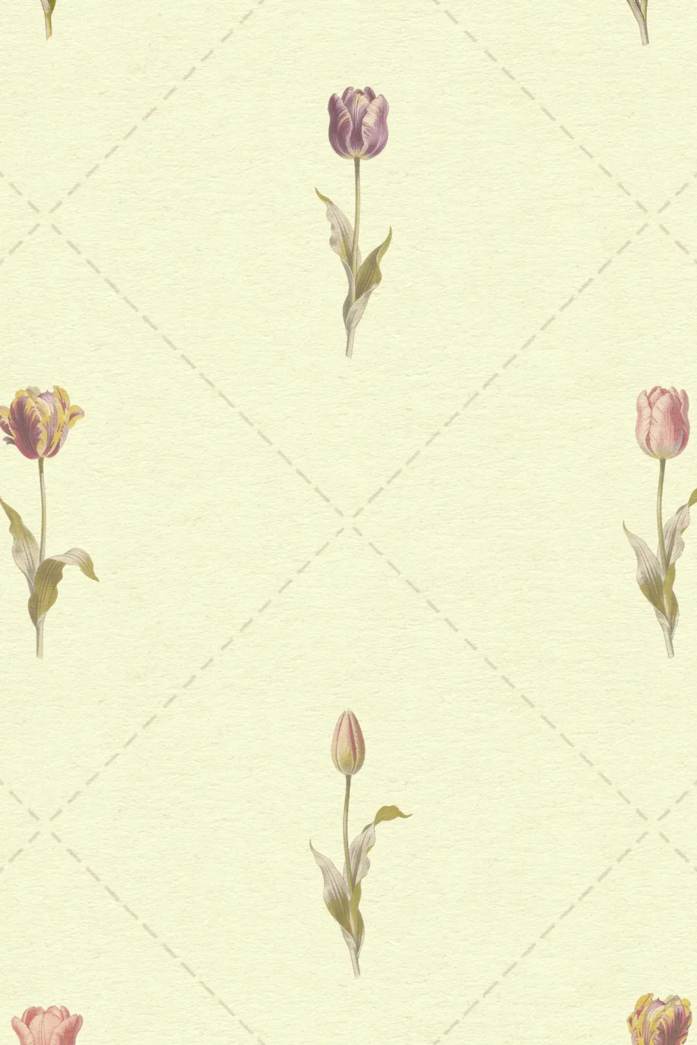 Veelkleurige vintage bloemenmuurschildering met pastelpatroon voor de kinderkamer