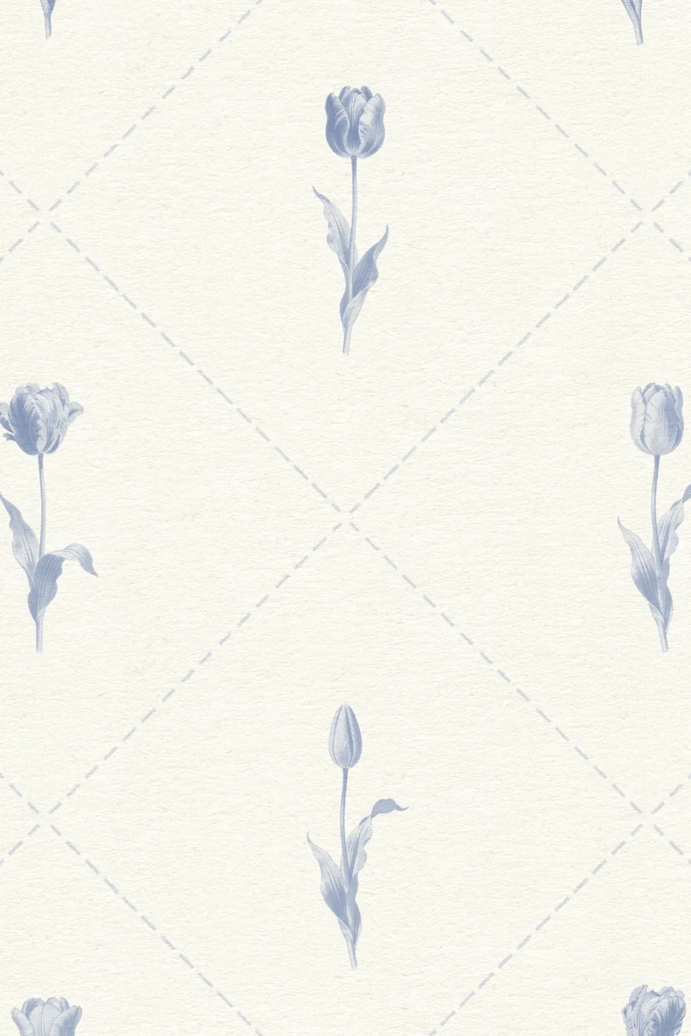 Blue Vintage Floral Charming Pastel Mural