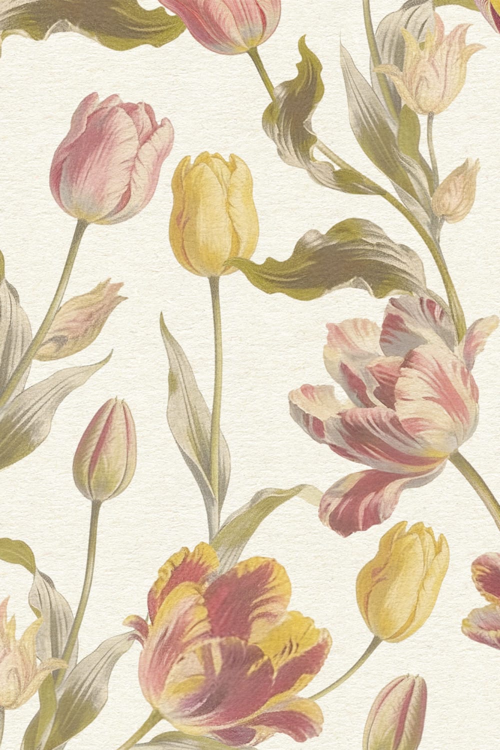 Carta da parati floreale vintage calda con un tocco di elegante sobrietà