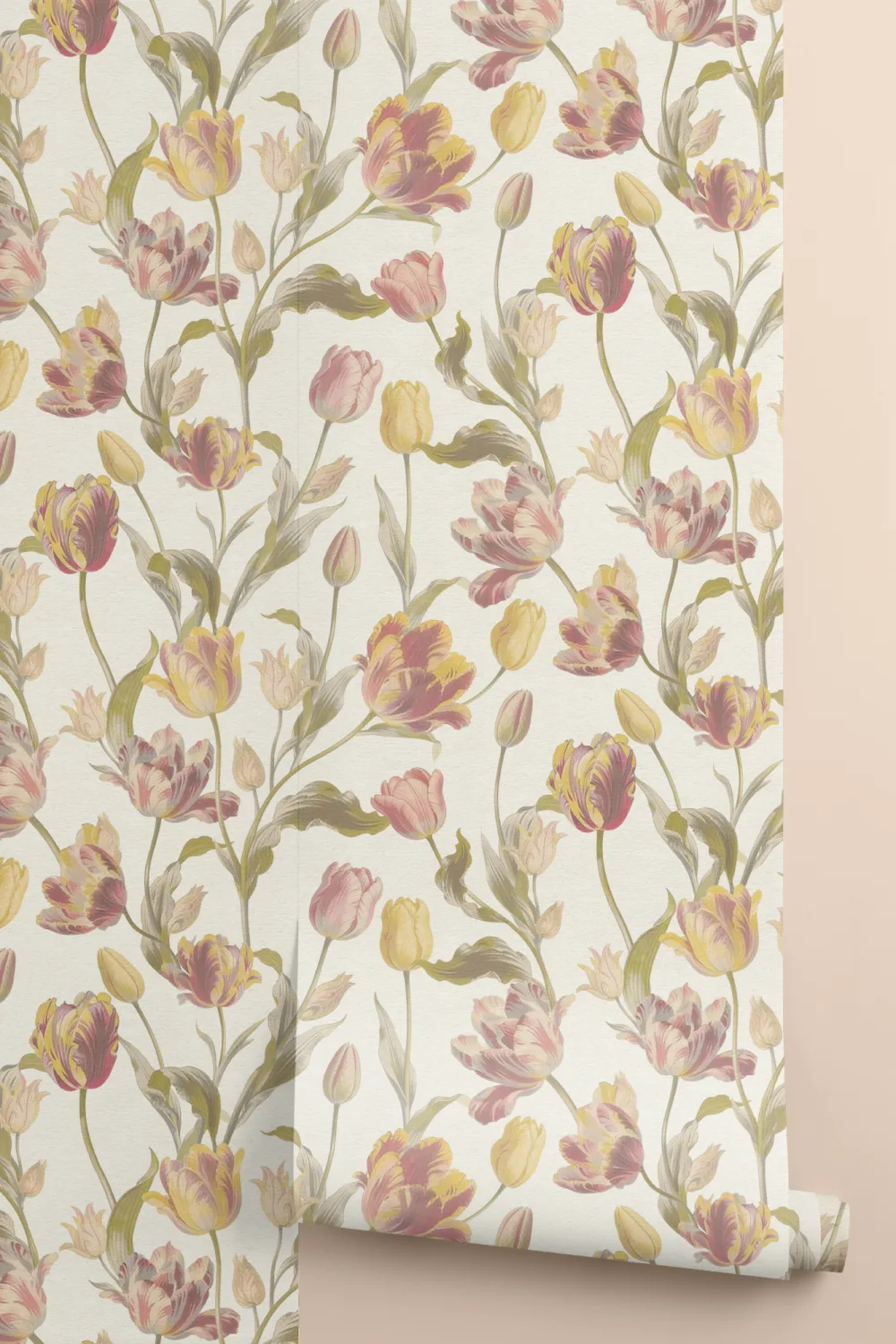 Carta da parati floreale vintage calda con un tocco di elegante sobrietà