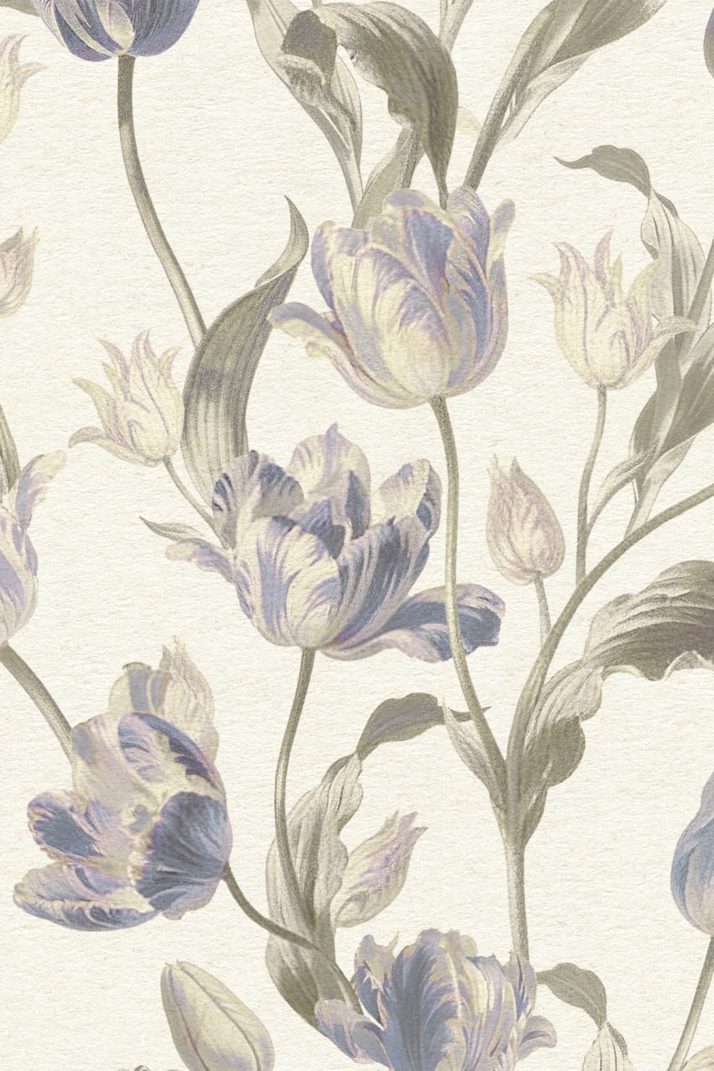Blå årgang blomsterfototapet med elegant blomstring i vintagestil