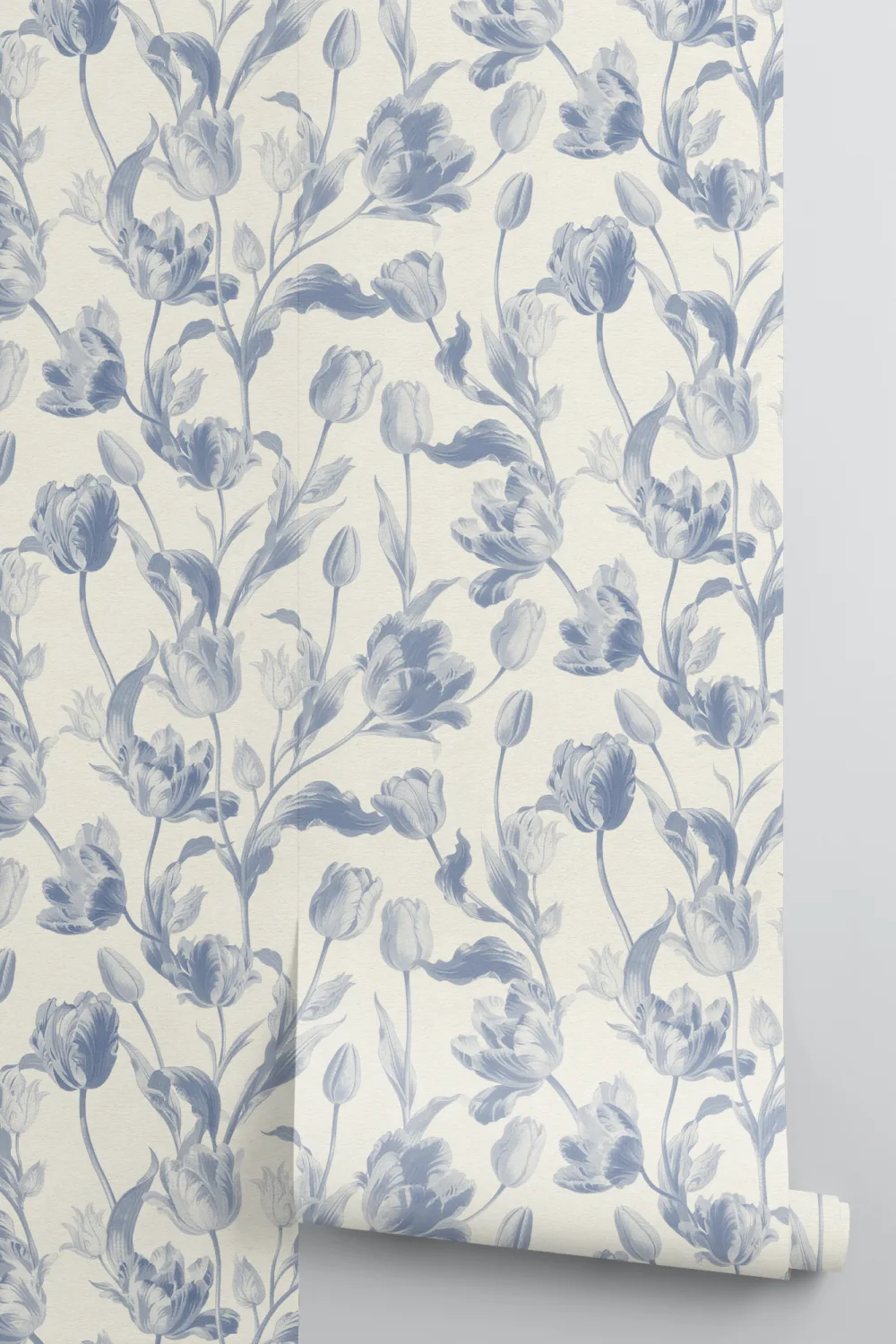 Blauw botanisch bloemenontwerp behangpatroon muurschildering