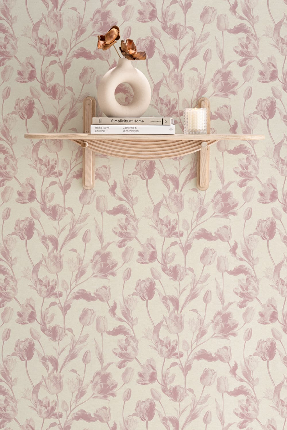Pink Vintage Floral Elegance Wallpaper Mural