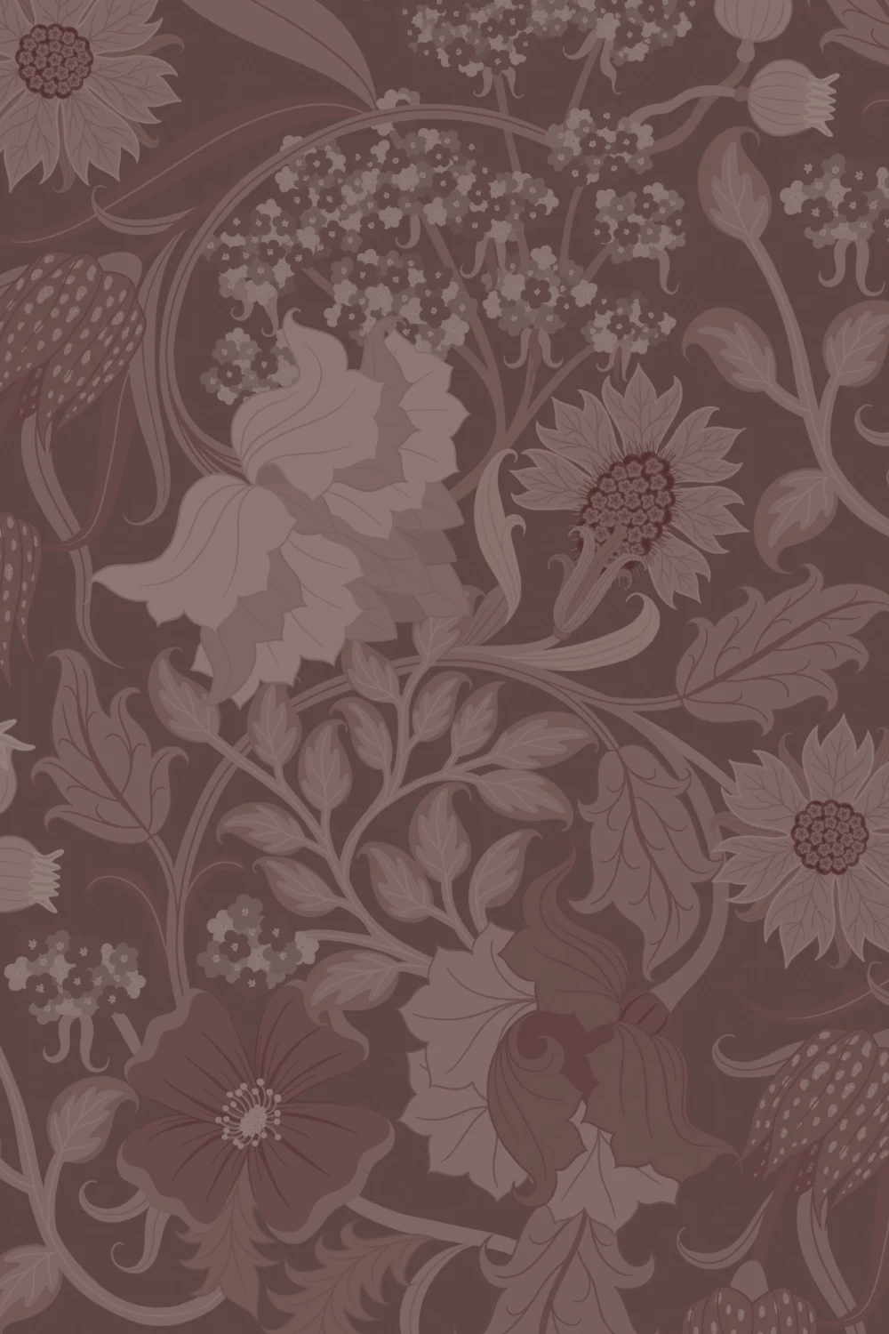 Plum Heritage Thistle Floral Wallpaper