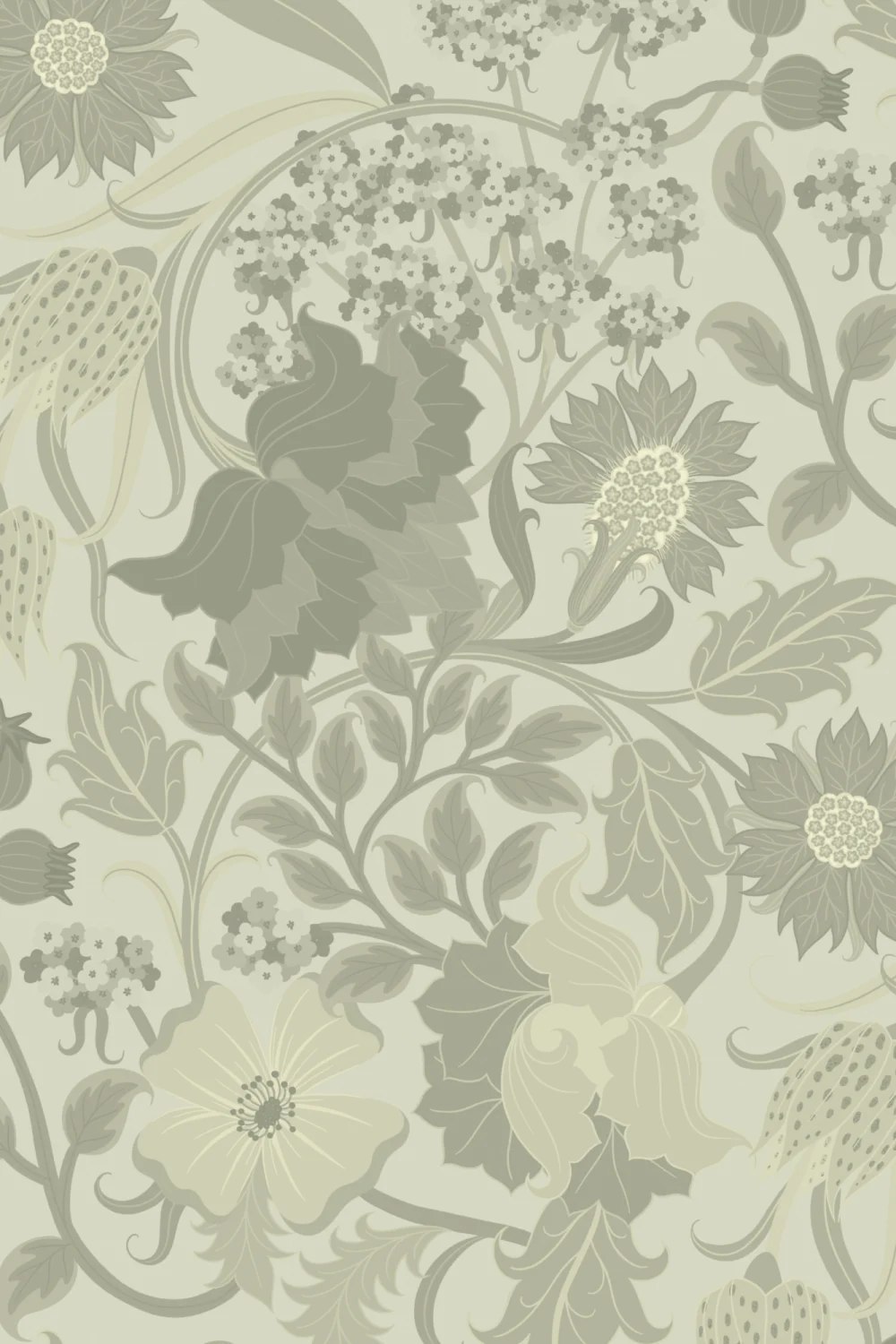 Green Heritage Tistel blommig tapet