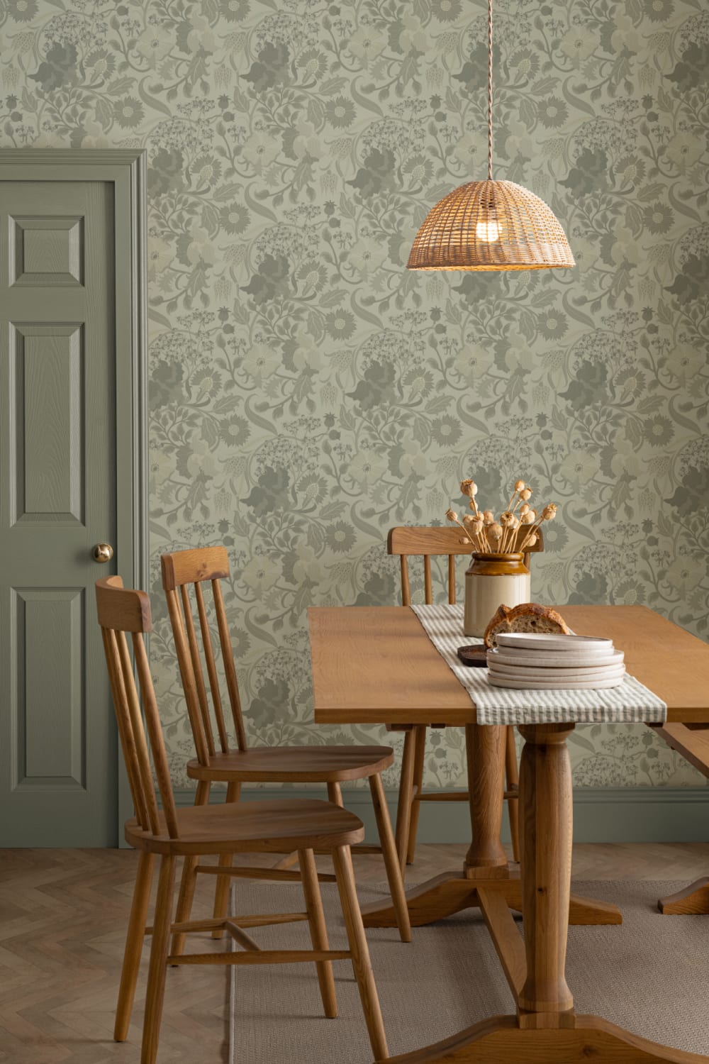 Green Heritage Tistel blommig tapet