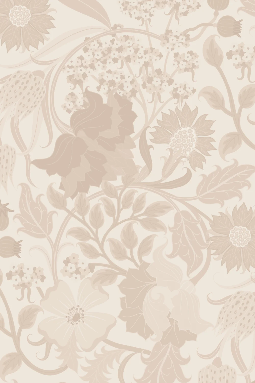 Neutral Heritage Thistle Floral Wallpaper