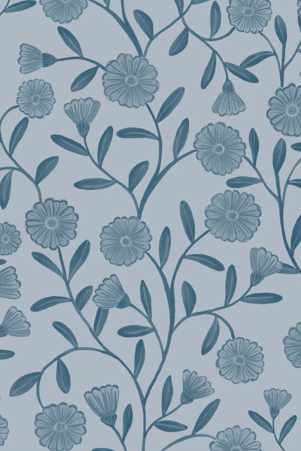 Blue Cute Ditsy Daisy Wallpaper