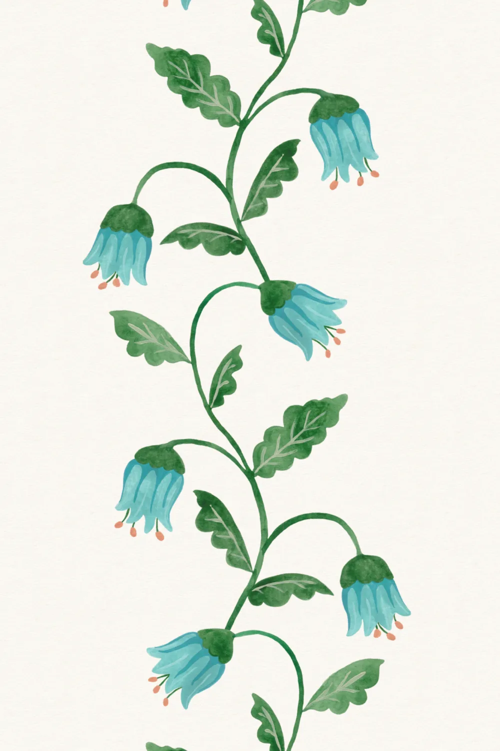 White Striped Wavy Hyacinth Wallpaper