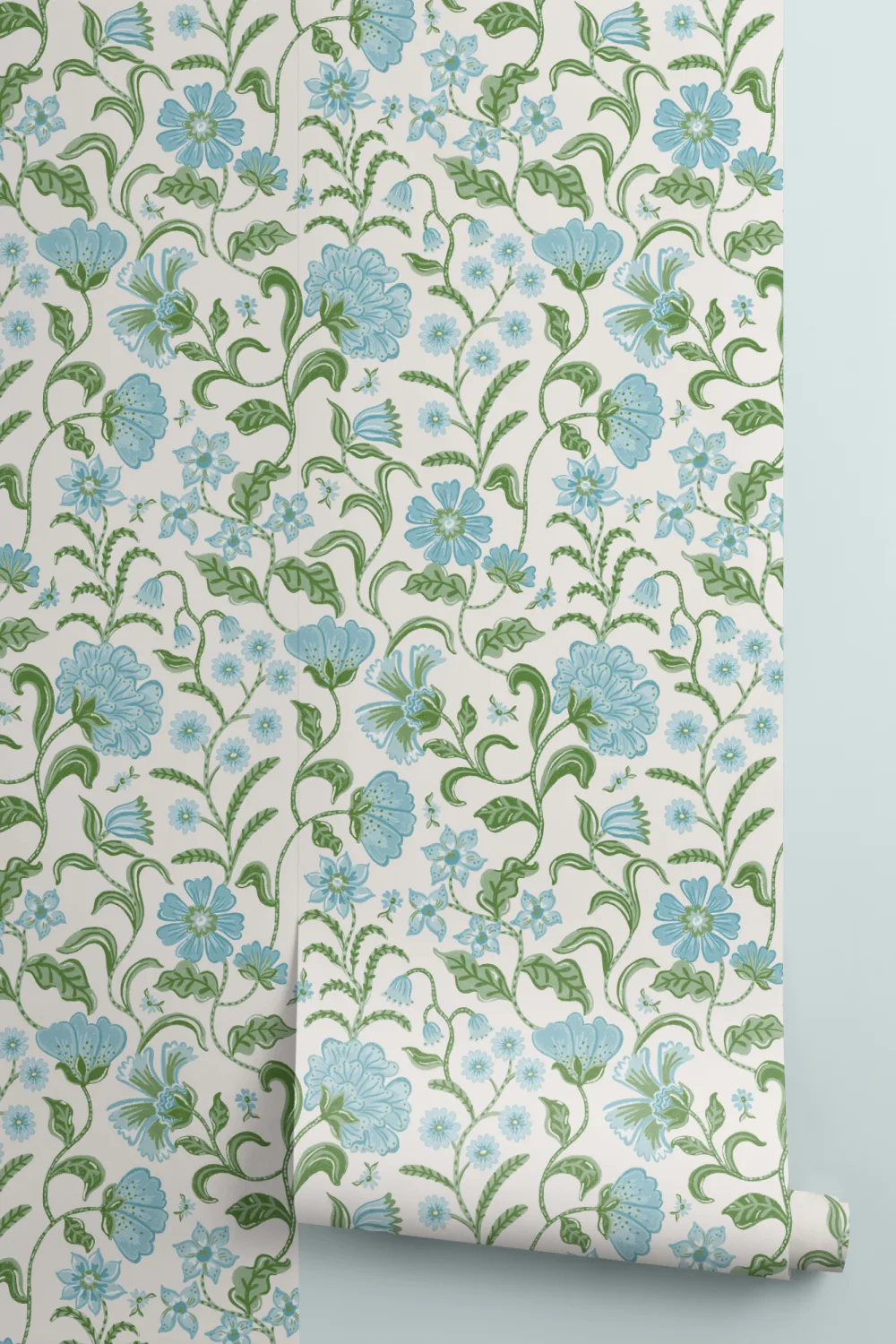 Albastru Indian stil Floral tapet