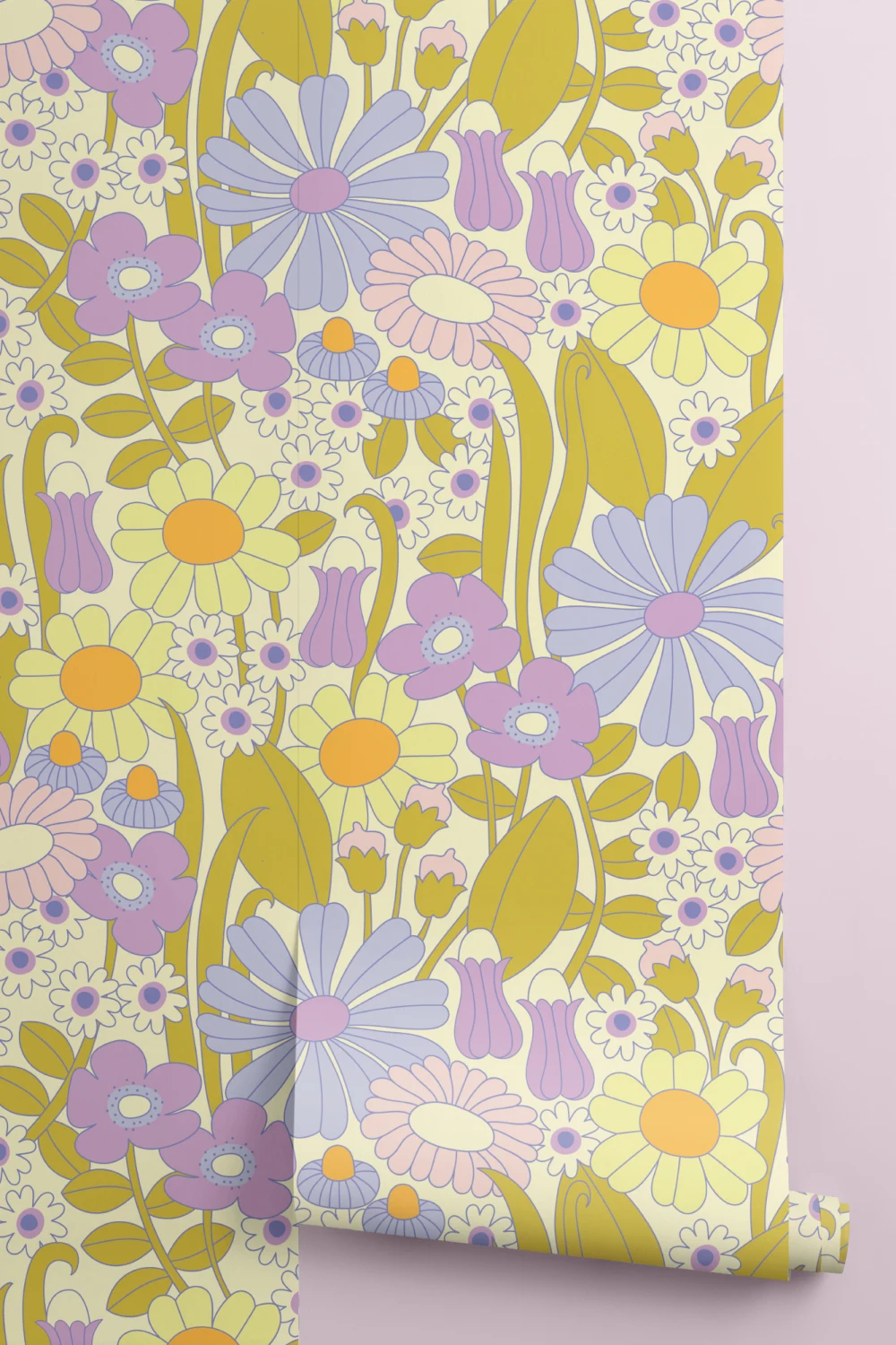 Elizabeth Olwen Fioletowa fototapeta Groovy Meadow