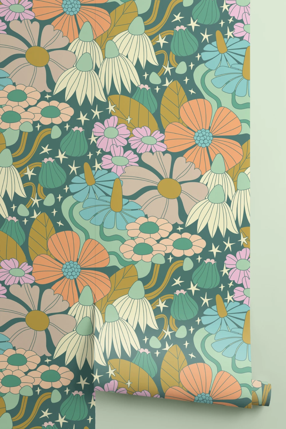 Elizabeth Olwen Cosmic Floral Multi Murale