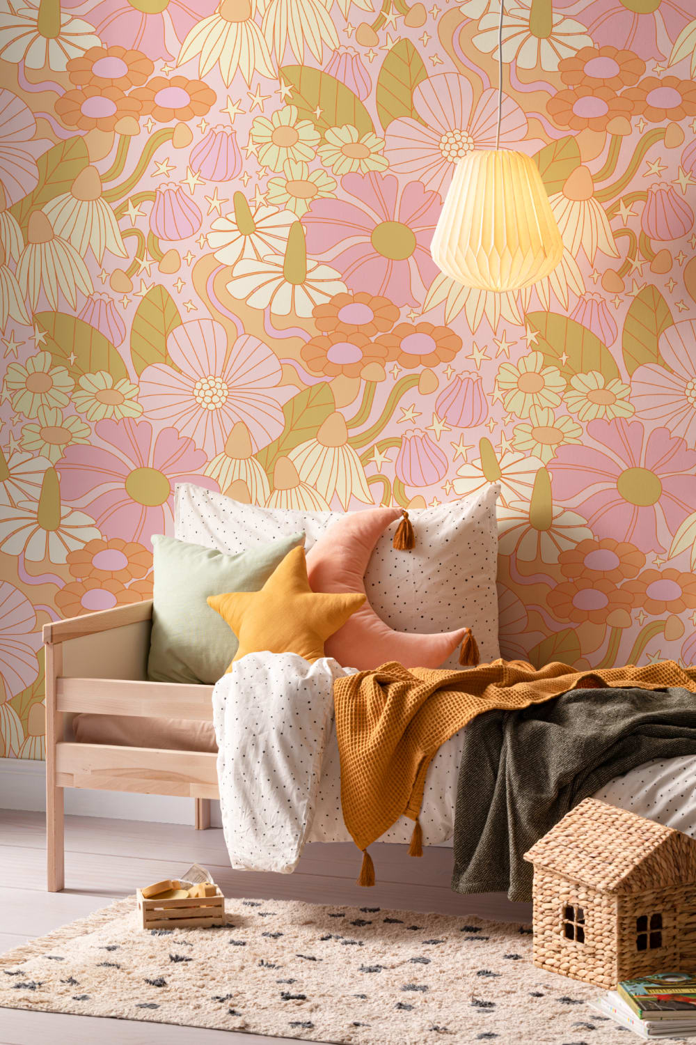 Elizabeth Olwen Mural Cósmico Floral Rosa