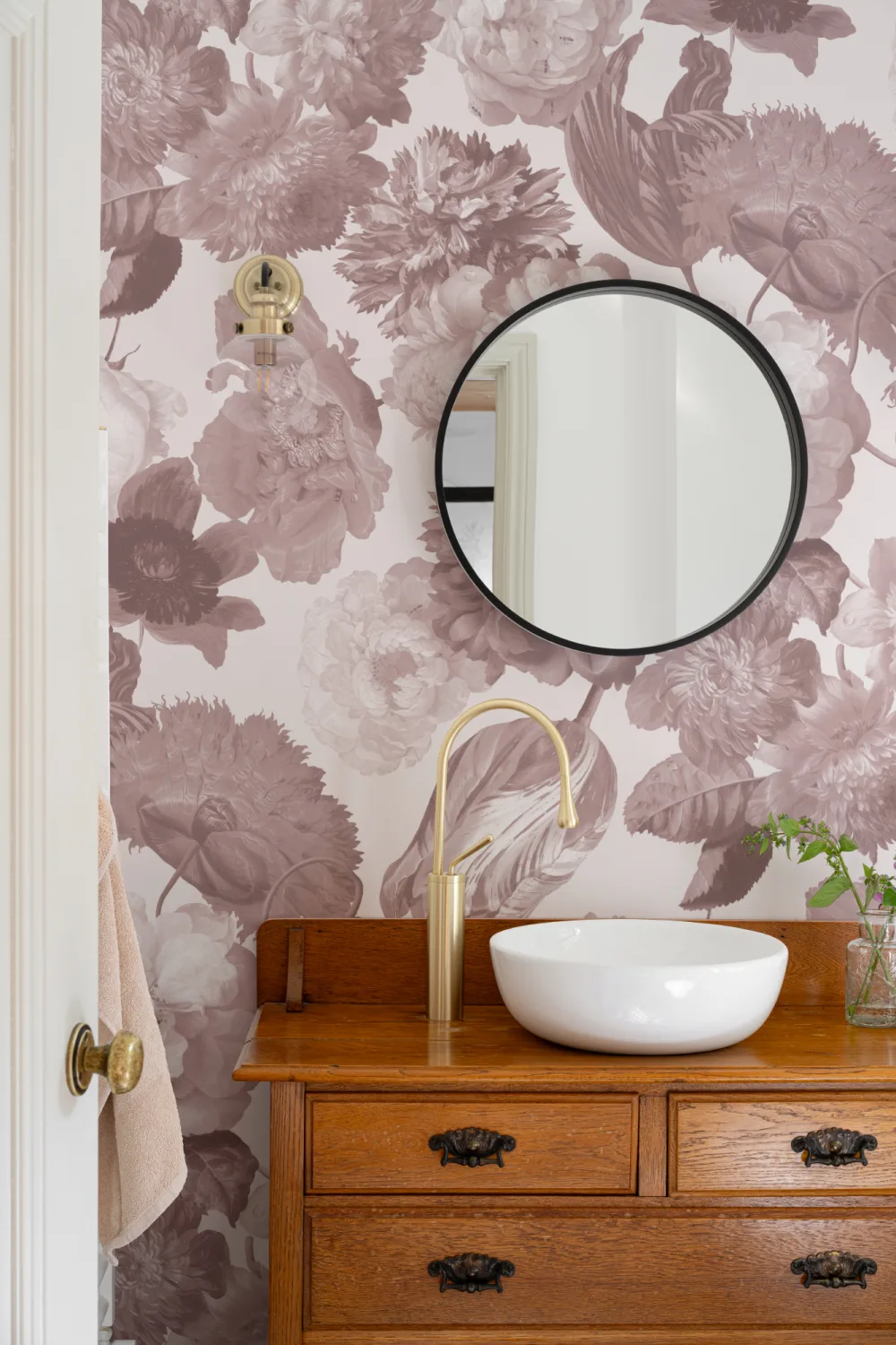 Pink Painted Large Scale Floral Mural