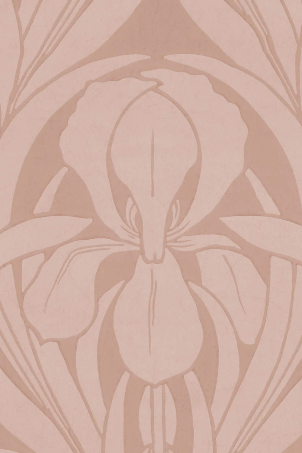 Pink Art Deco Wood Block Iris Mural