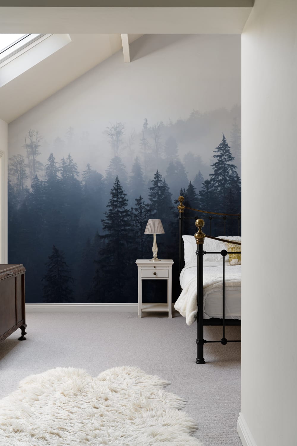 Misty Blue Ombre Forest Wallpaper Mural