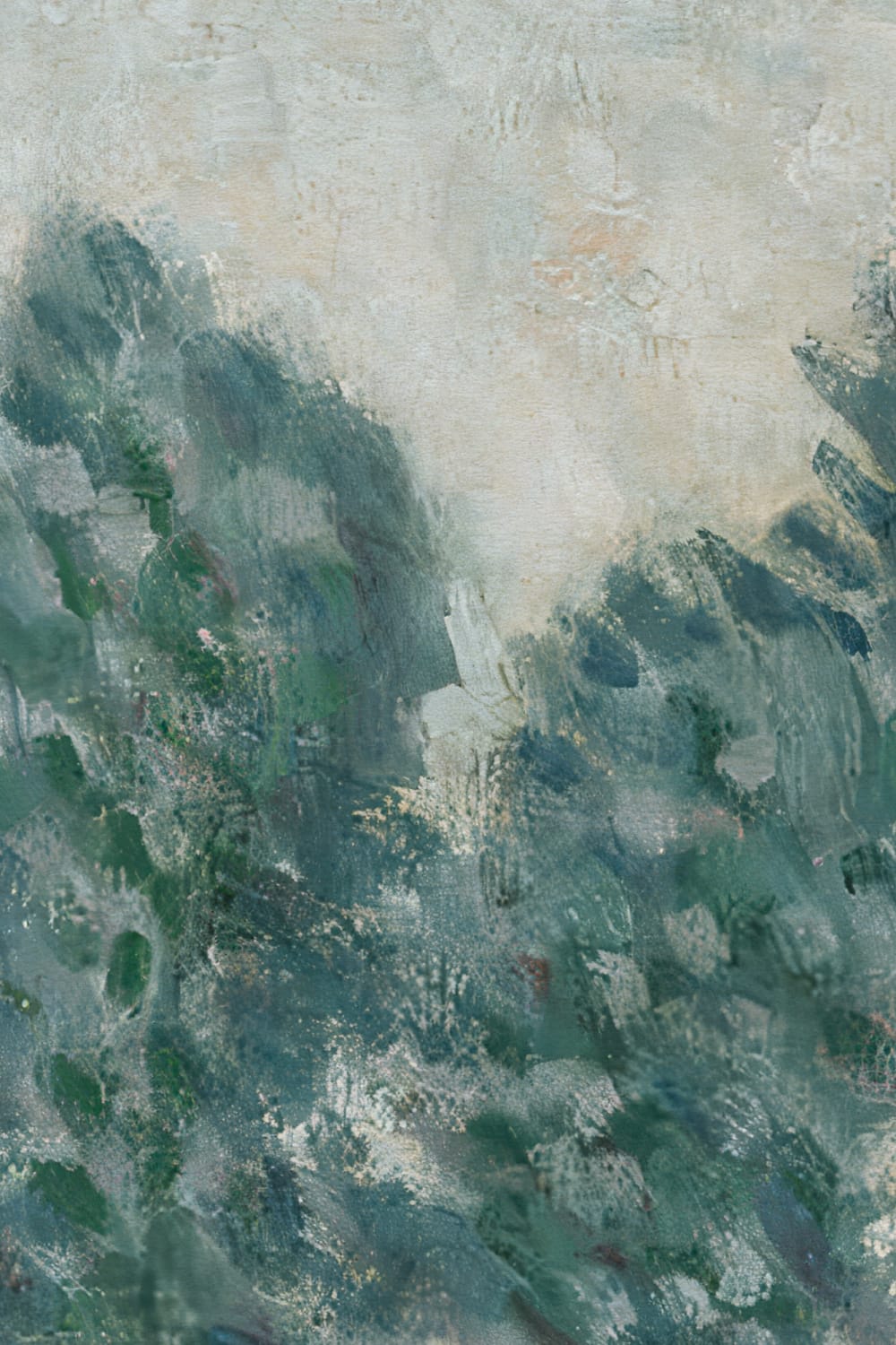 Green Abstract Forest Mural