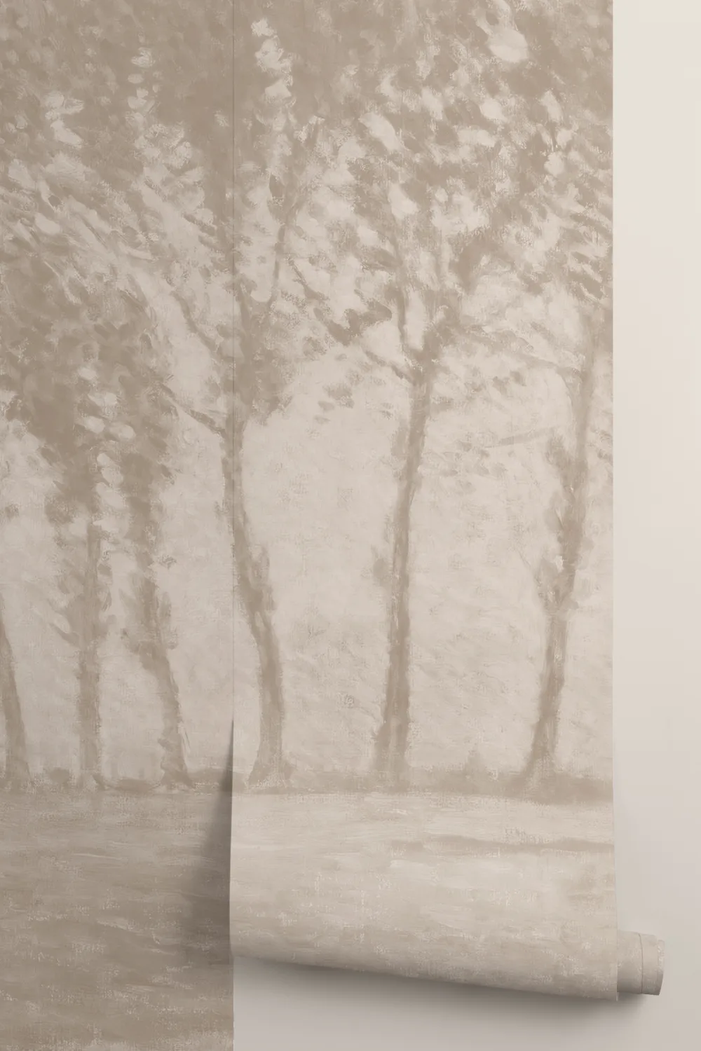 Vintage Rainy Forest Wall Mural in Earthy Neutrals
