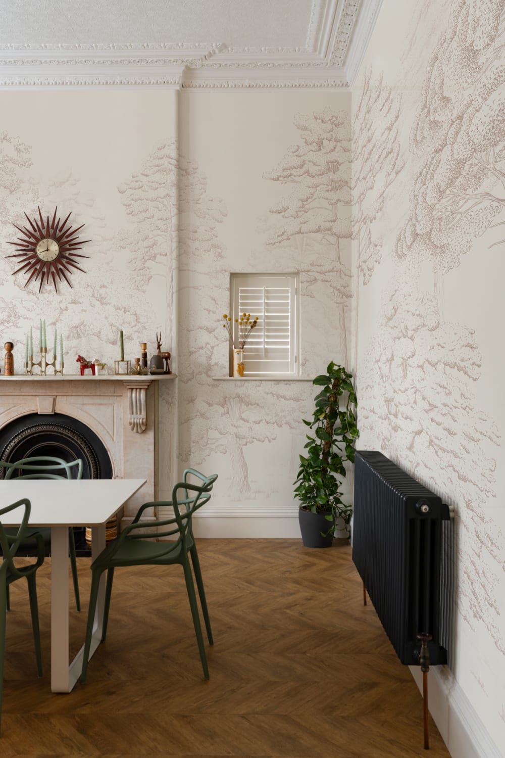 Pink Illustrated Forest Wallpaper Mural