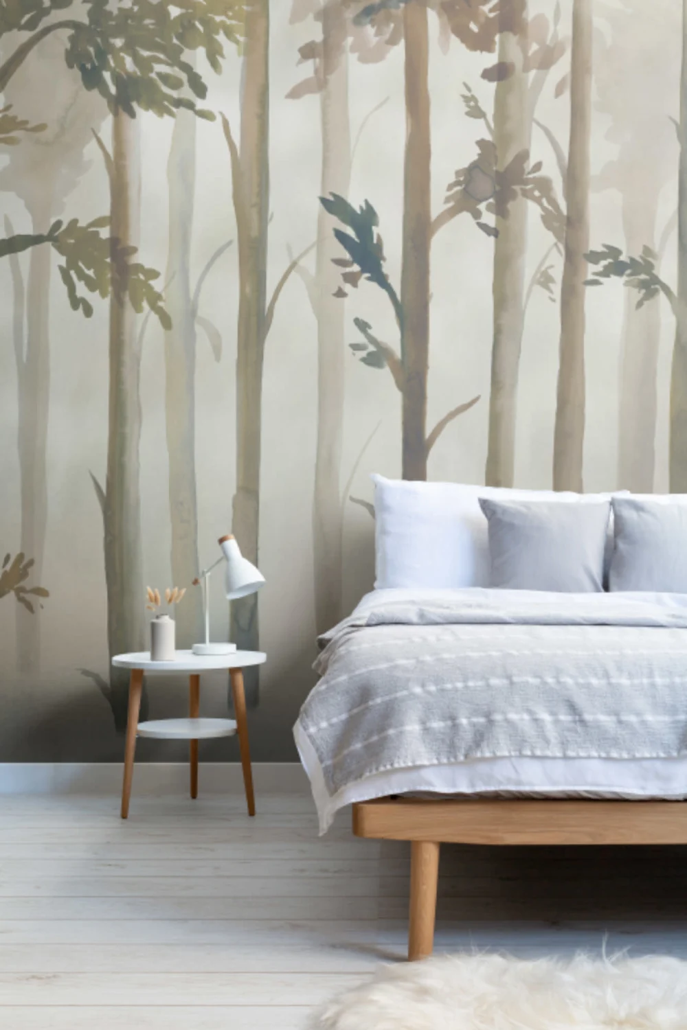 Painted Watercolor Forest Wallpaper Mural