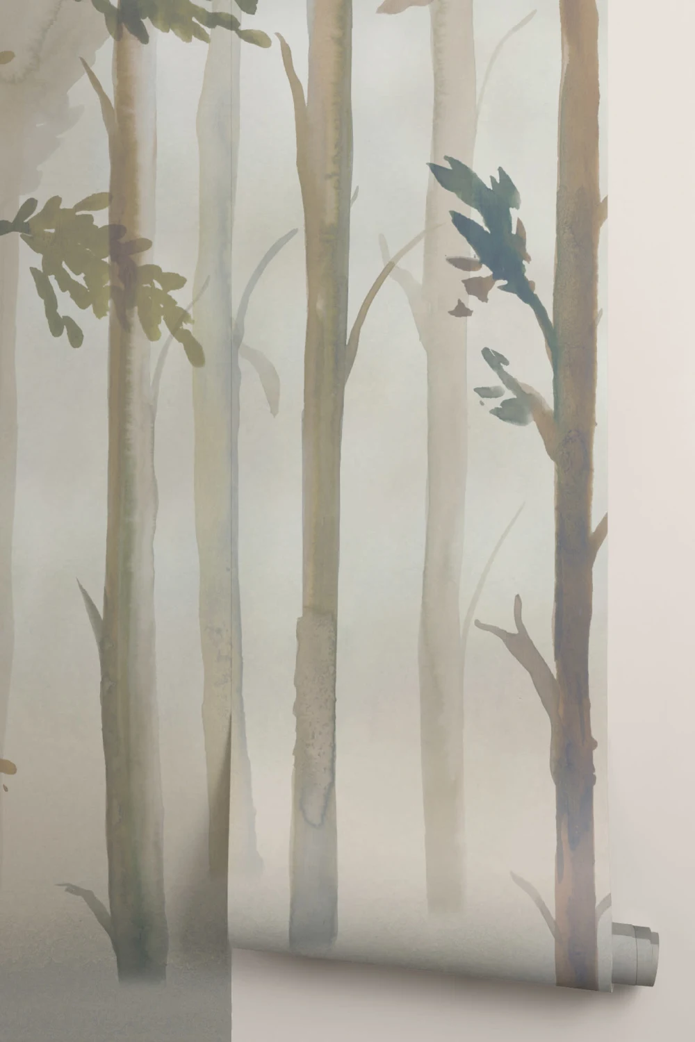 Painted Watercolor Forest Wallpaper Mural