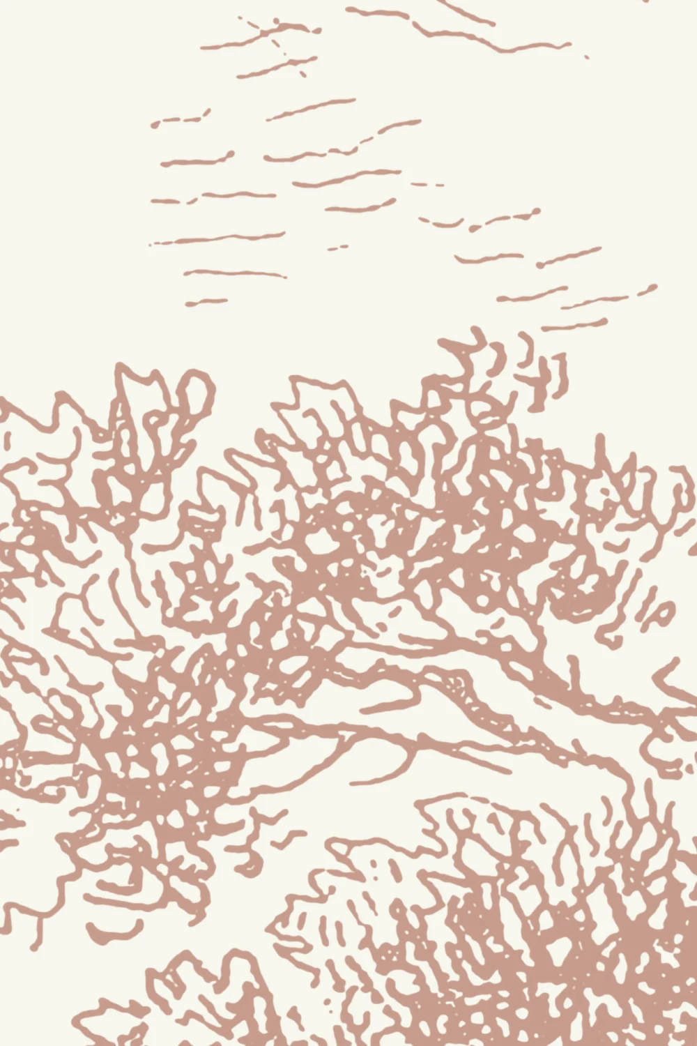 Pink Vintage Forest Wallpaper Mural