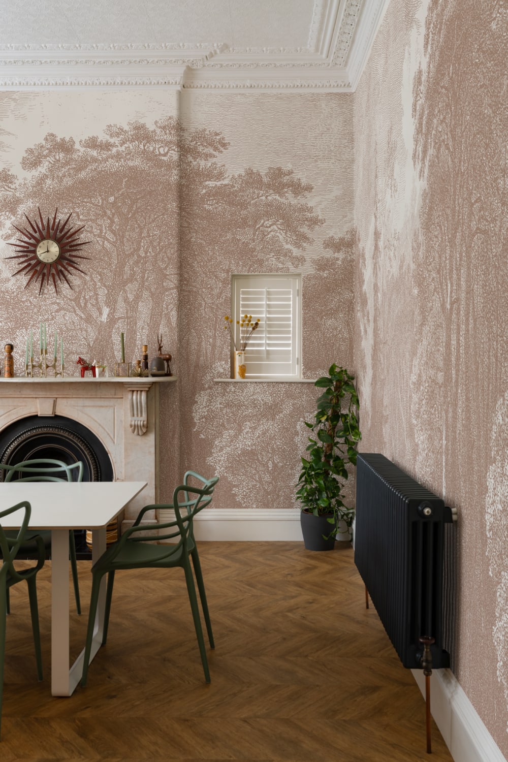 Pink Vintage Forest Wallpaper Mural