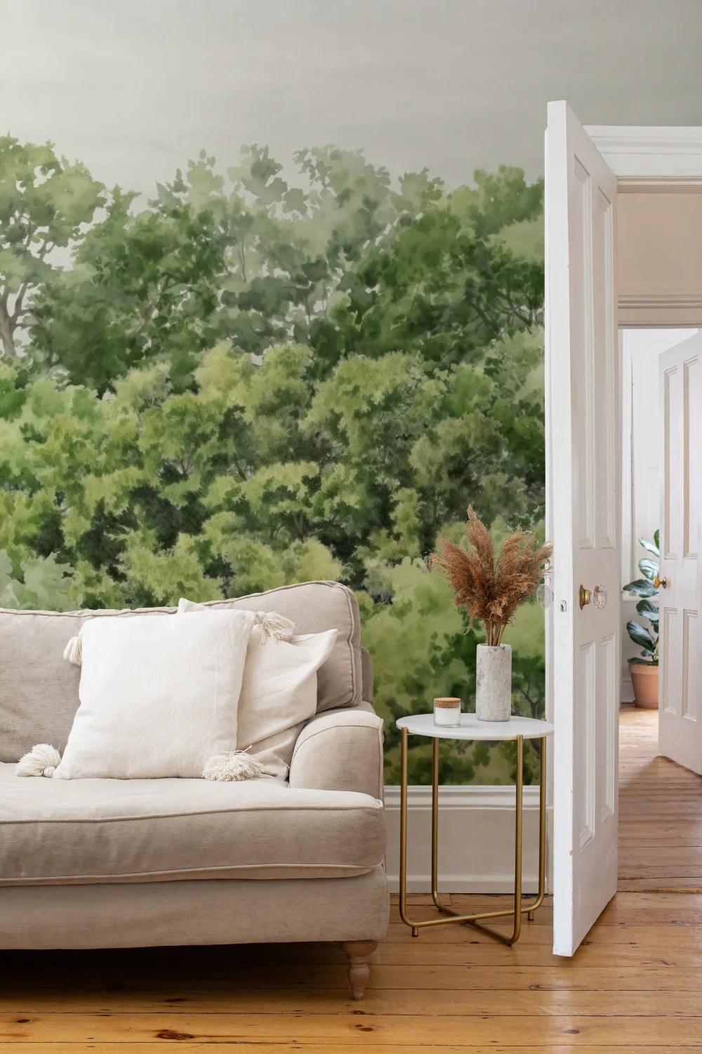 Green Buttonwood Trees Forest Wall Mural