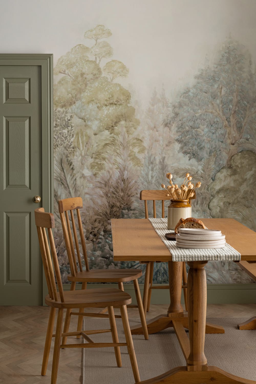 Dempet botanisk klassisk natur flerfarget fototapet