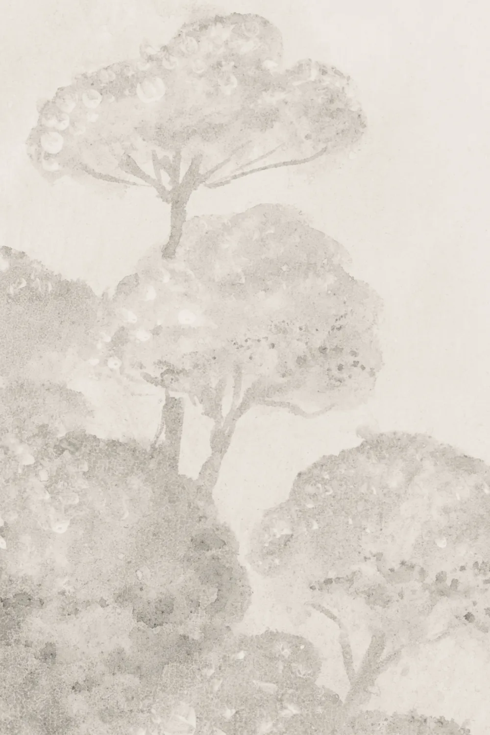 Beige Misty Grove Botanical Nature Wall Mural