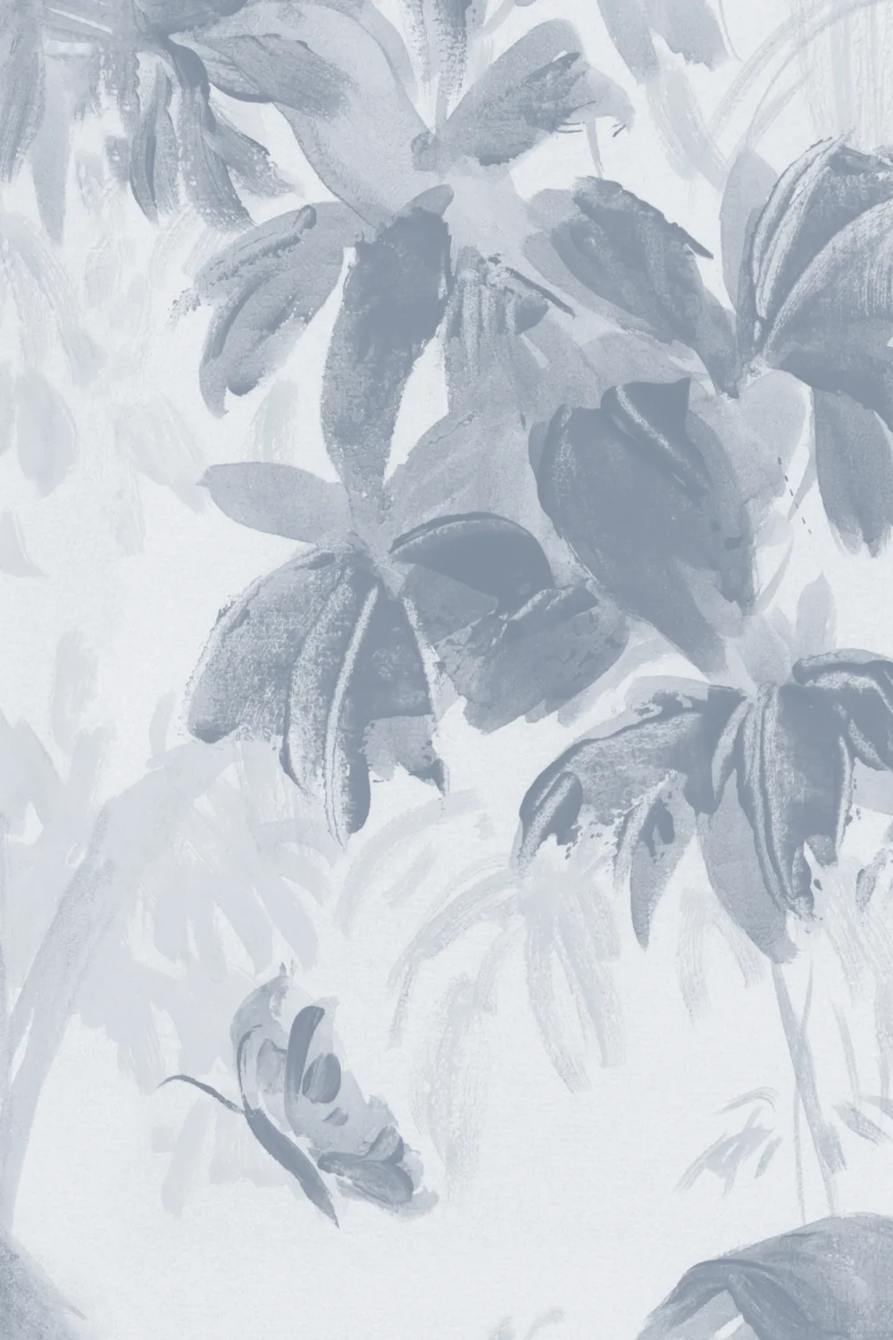 Blue Sanctuary Tropical Jungle Mural for Serene Escapes
