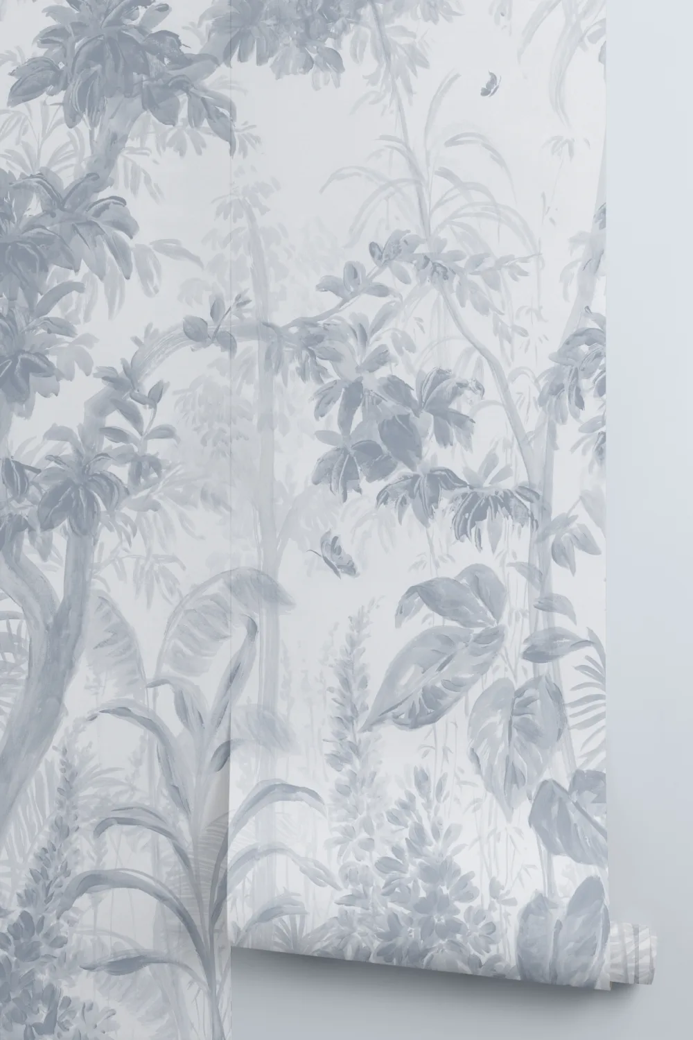 Blue Sanctuary Tropical Jungle Mural for Serene Escapes