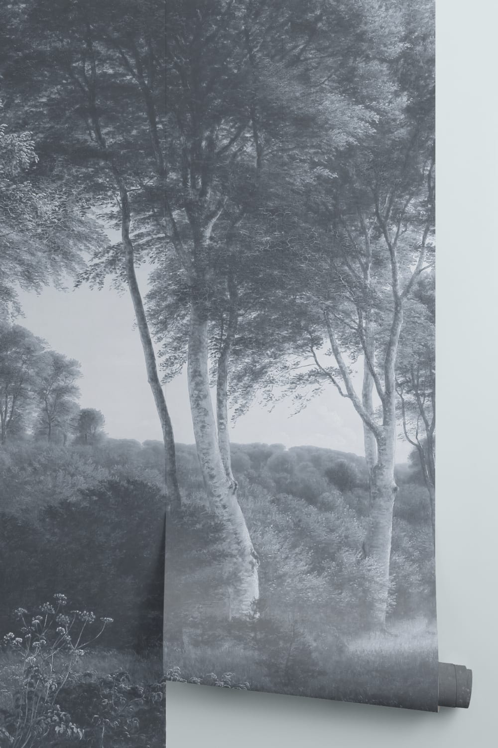 Blue Forest Landscape Painting Mural